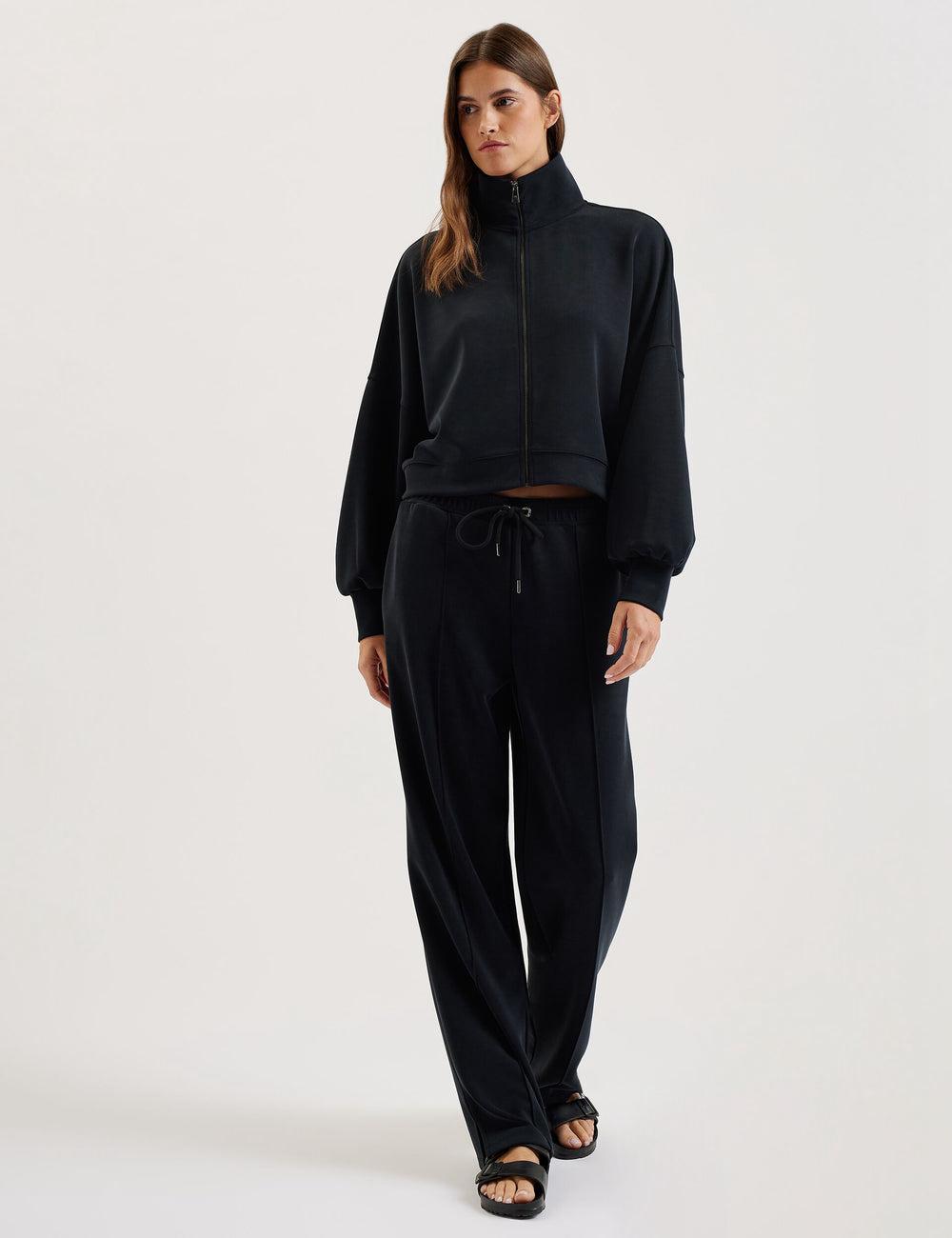 Women Ted Baker NOWELLL - Straight Leg Joggers With Split Hem Joggers Black | WUXR80563