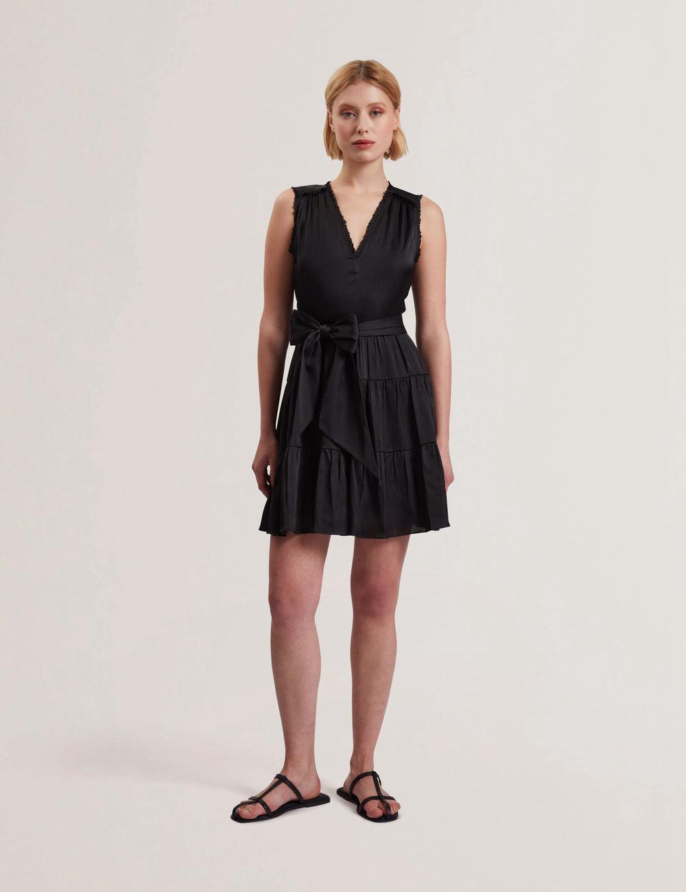 Women Ted Baker OTIANA - Sleeveless Waistred Mini Dresses Black | OKVJ27508