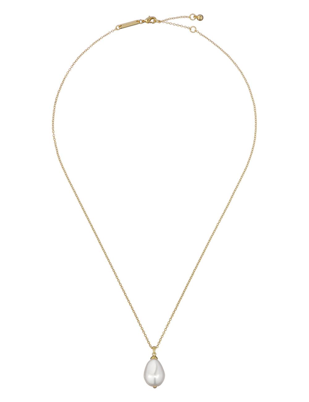 Women Ted Baker PARMLIA - Pearl Drop Pendant Necklaces Gold | KRUI62978