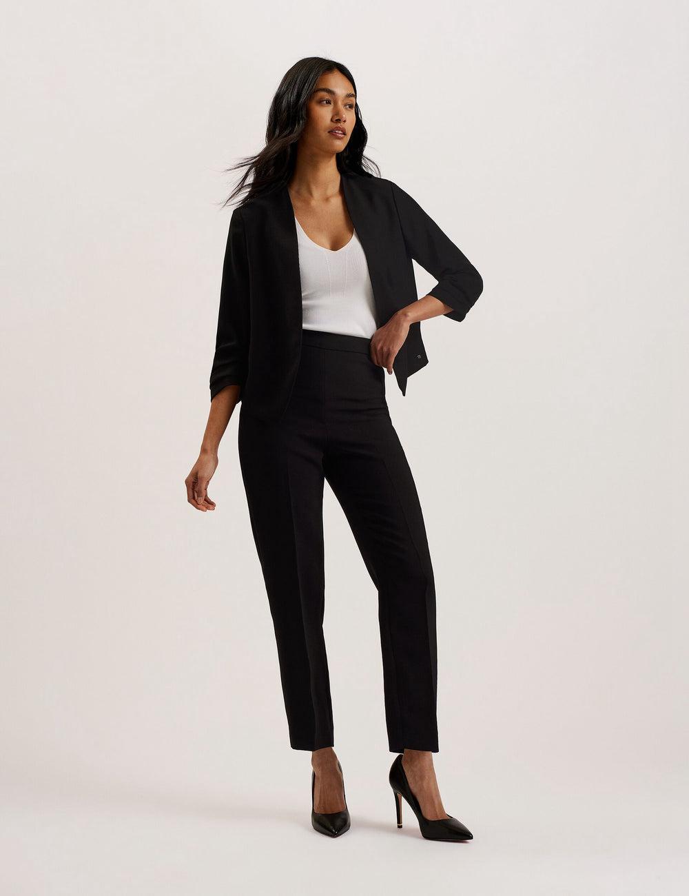 Women Ted Baker POPSY - 3/4 Sleeve Crop Blazers Black | TBMJ18425