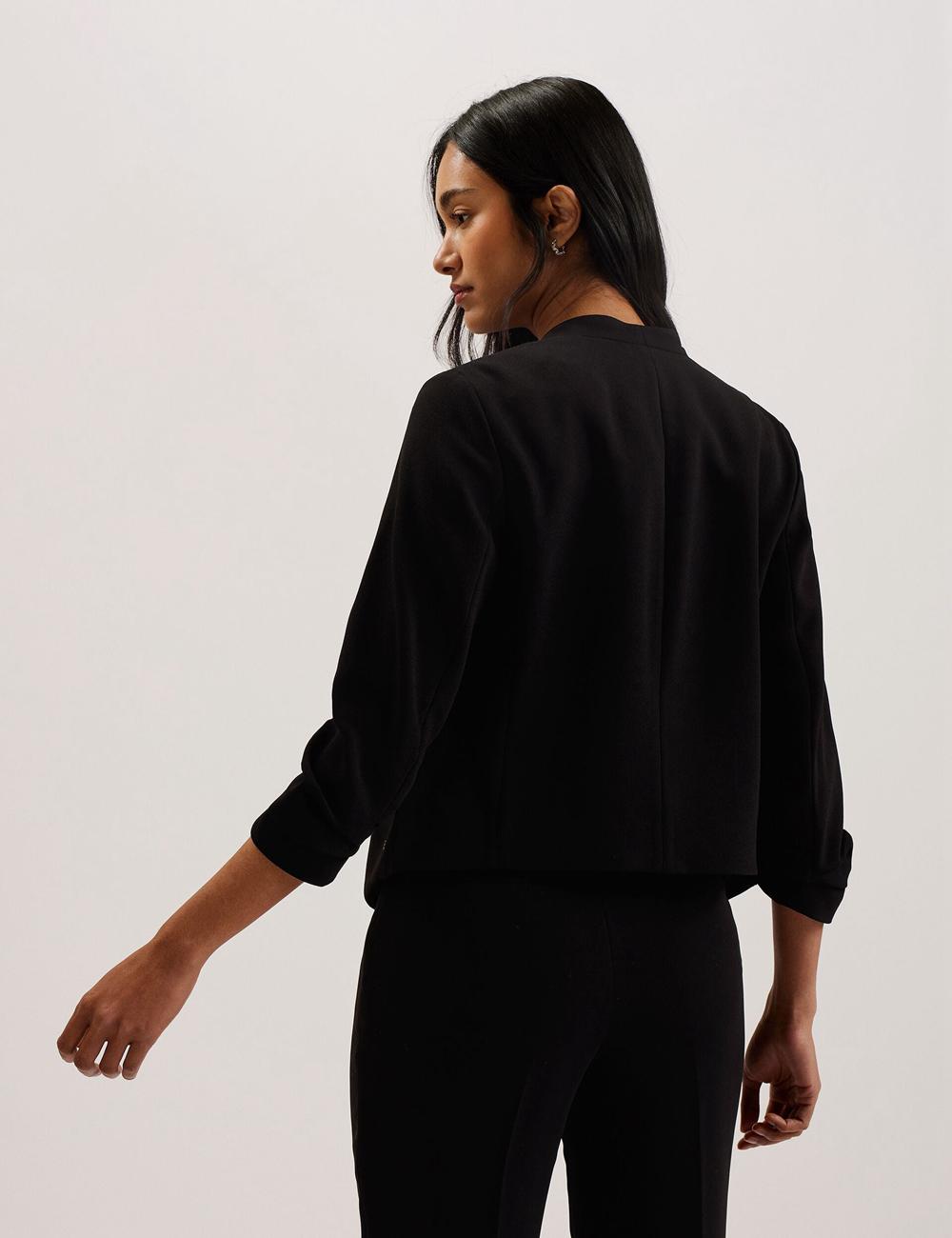 Women Ted Baker POPSY - 3/4 Sleeve Crop Blazers Black | TBMJ18425