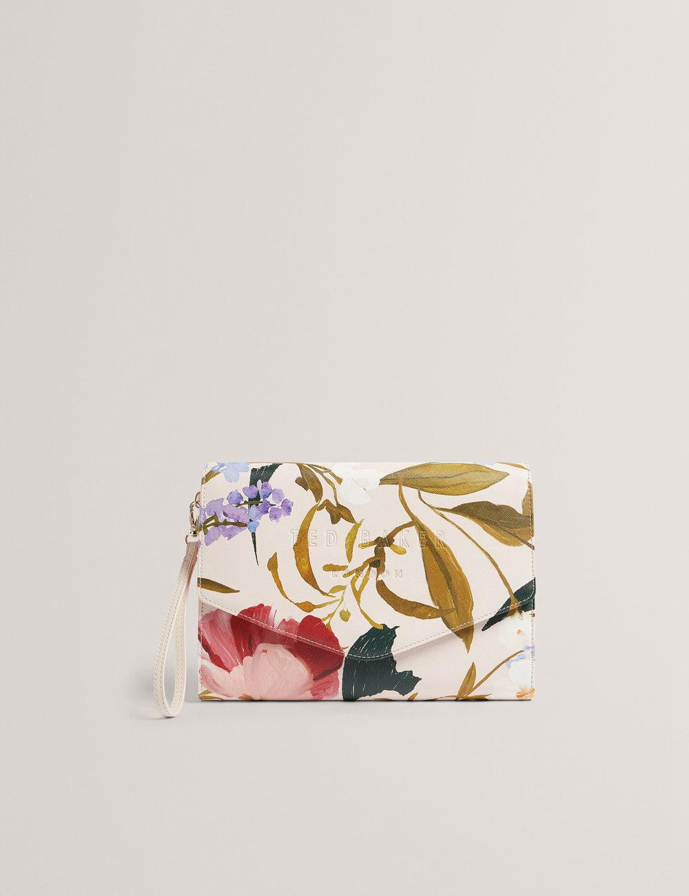 Women Ted Baker POSEII - Floral Print Envelope Icon Clutch Clutch Bag Pink | POTZ87923