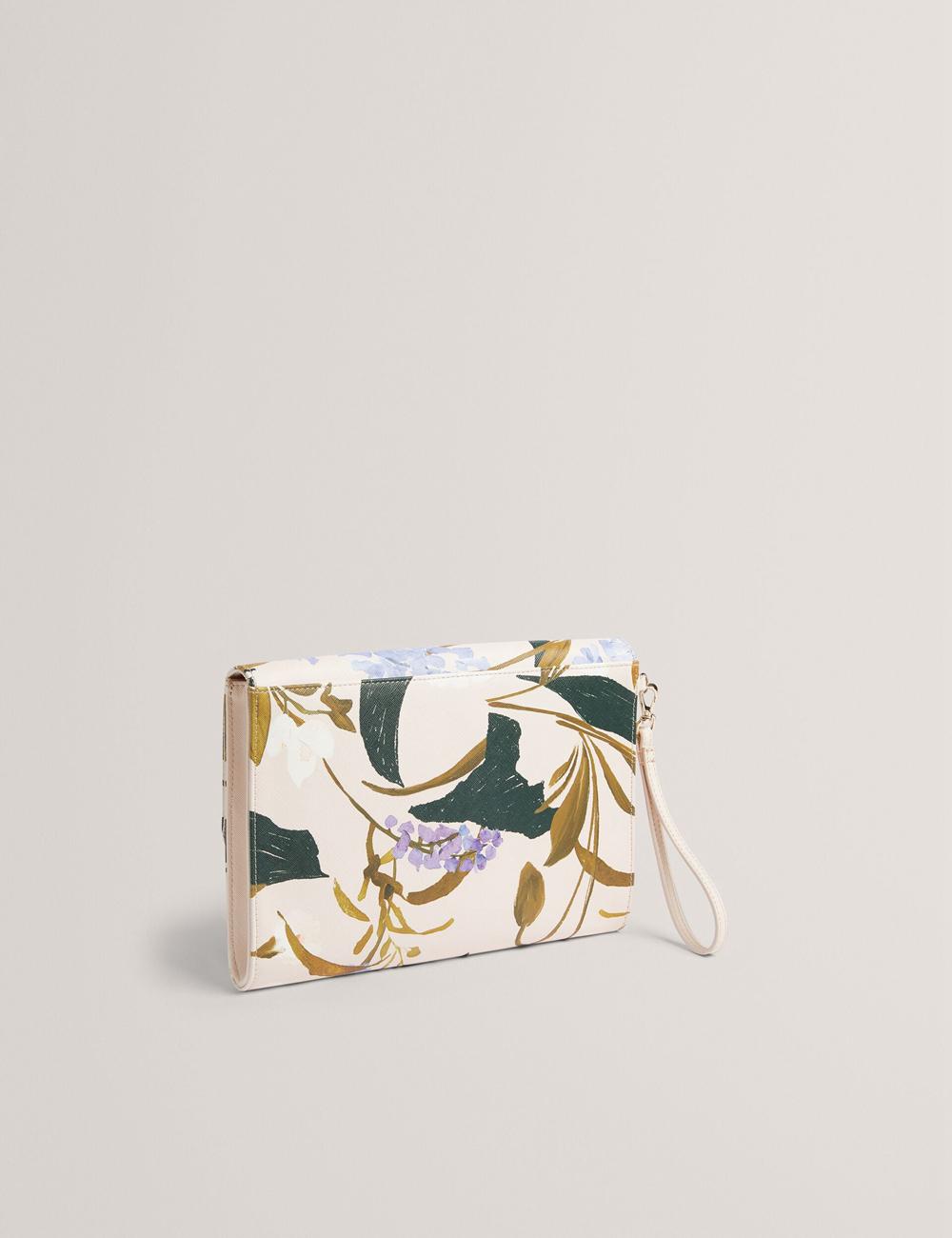 Women Ted Baker POSEII - Floral Print Envelope Icon Clutch Clutch Bag Pink | POTZ87923