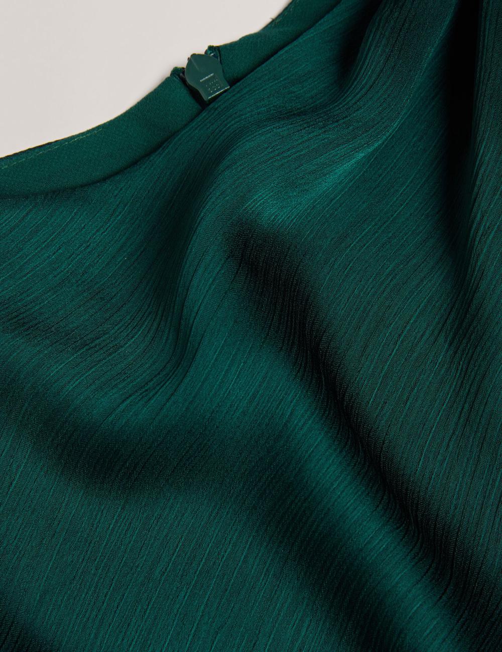Women Ted Baker RIMINI - Chiffon Drape Neck Detail Maxi Dresses Dk-Green | XLUV42615