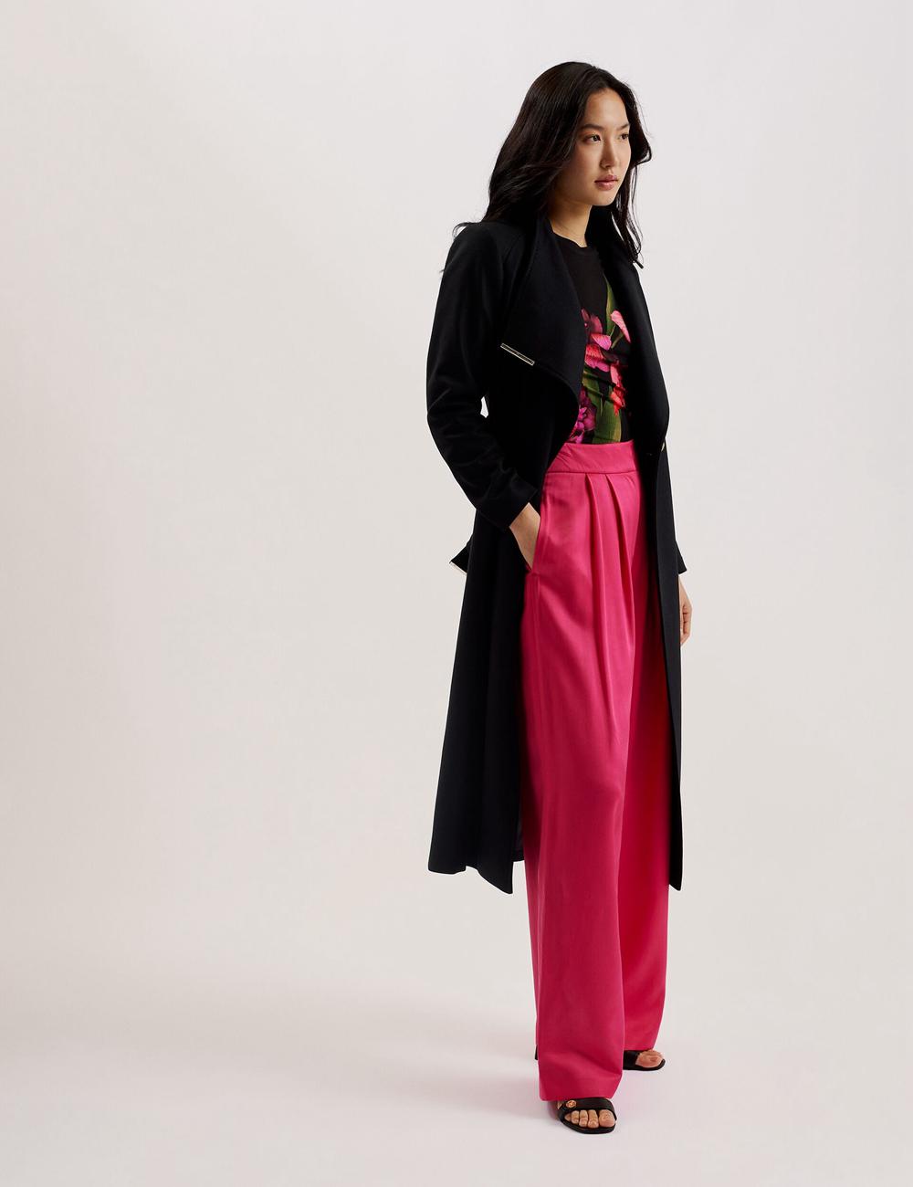 Women Ted Baker ROSELL Wool Wool Coats Black | VWCS27135