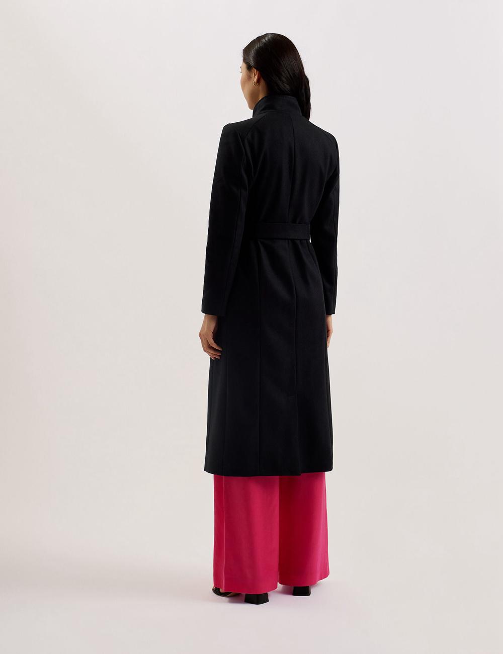 Women Ted Baker ROSELL Wool Wool Coats Black | VWCS27135