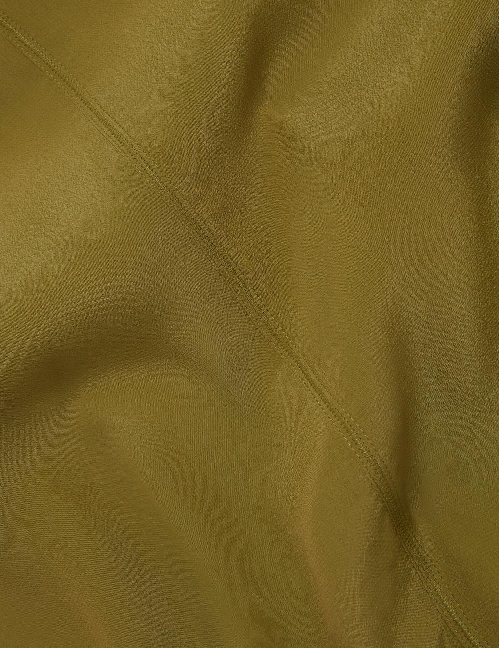 Women Ted Baker SHAMRA - Silk Blend Seam Detail Tops Mid-Green | DBQT94513