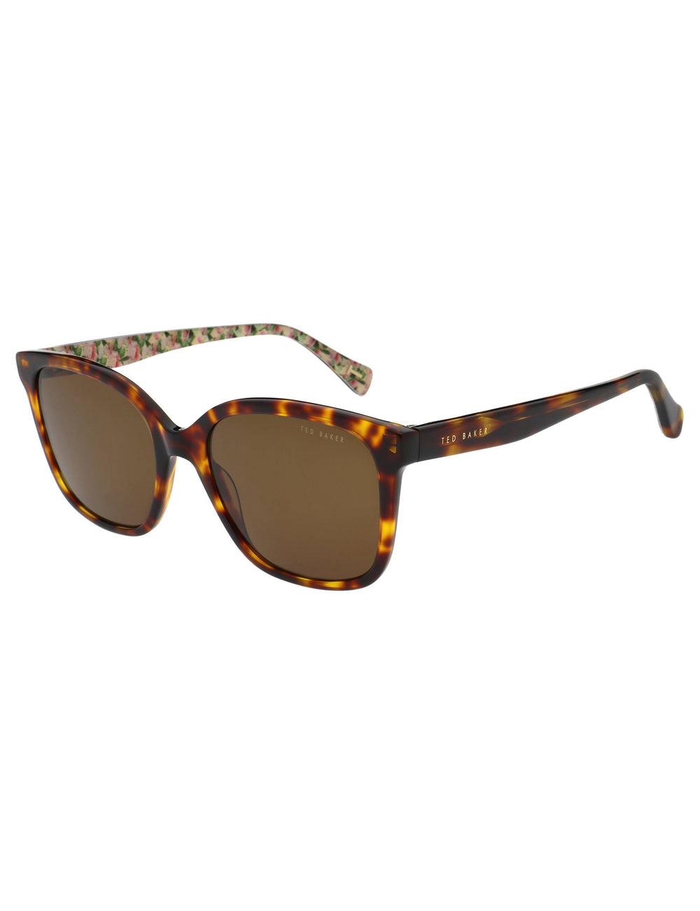 Women Ted Baker SHANEY - Classic Square Print Detail Sunglasses Brown | EINC74163