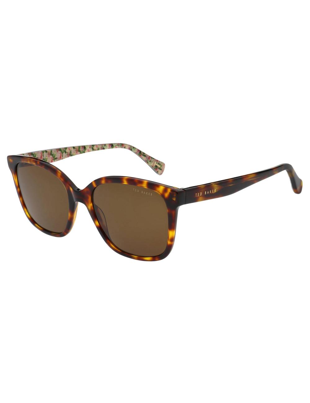 Women Ted Baker SHANEY - Classic Square Print Detail Sunglasses Brown | EINC74163