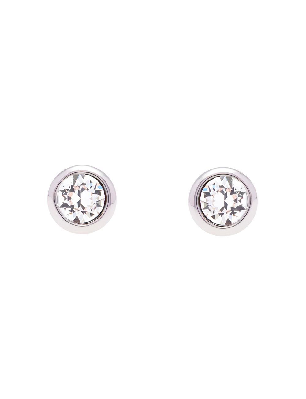Women Ted Baker SINAA - Solitaire Crystal Stud Earrings Silver | ZQBS27584