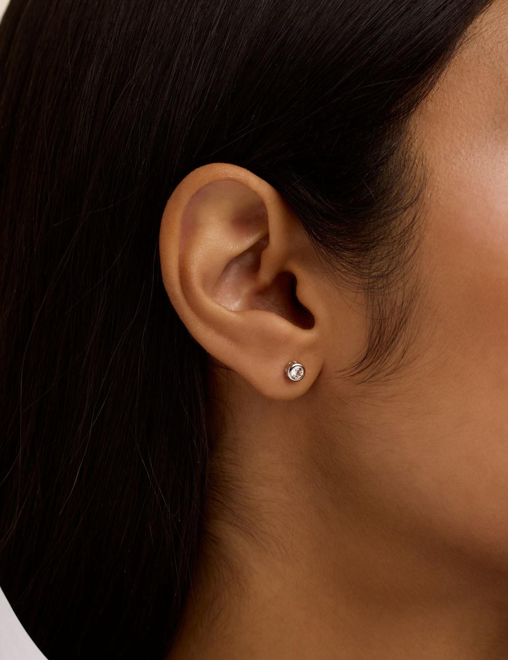 Women Ted Baker SINEE - Mini Crystal Stud Earrings Silver | JELZ02456