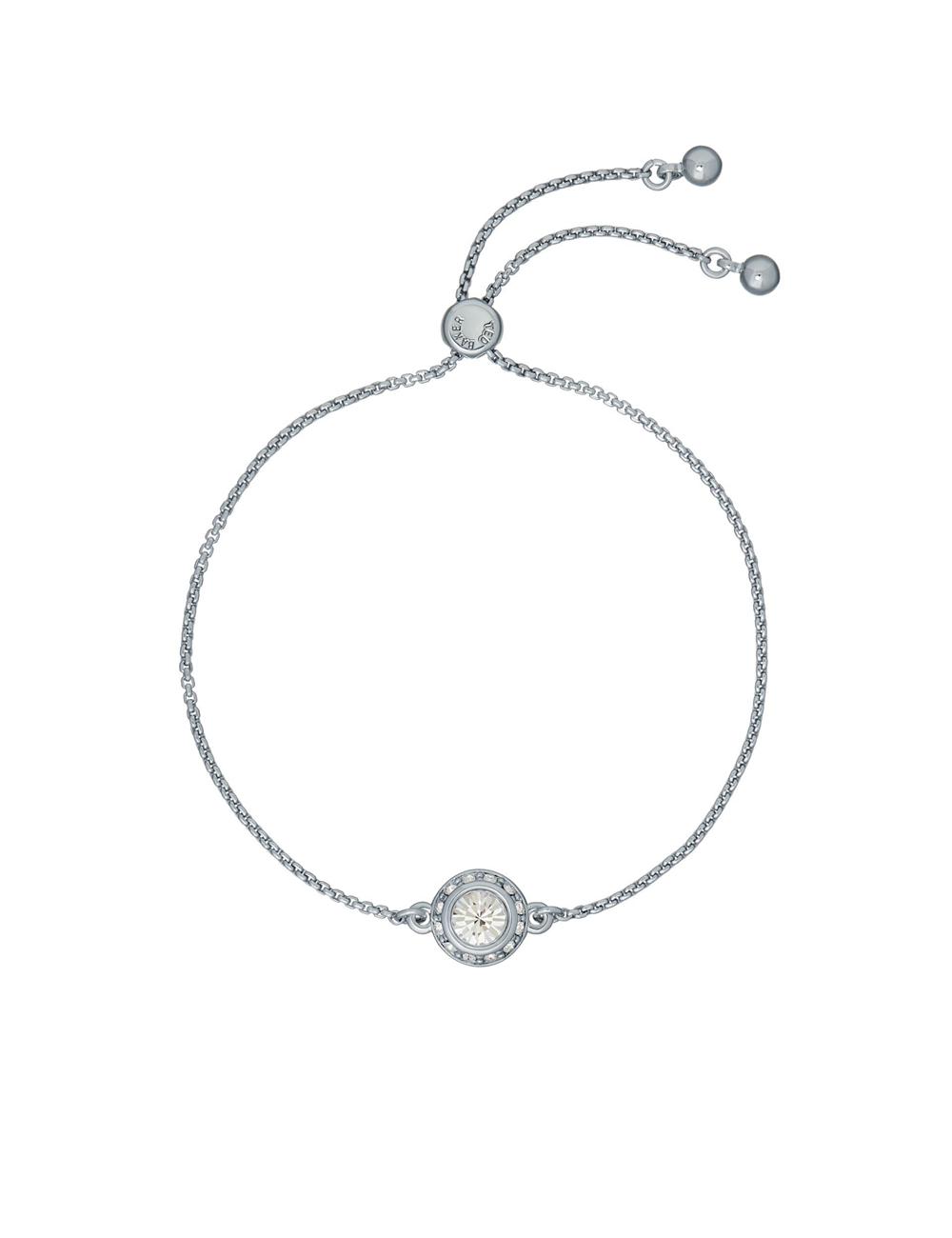 Women Ted Baker SOLETA - Solitaire Sparkle Crystal Adjustable Bracelets Silver | HDFV64785