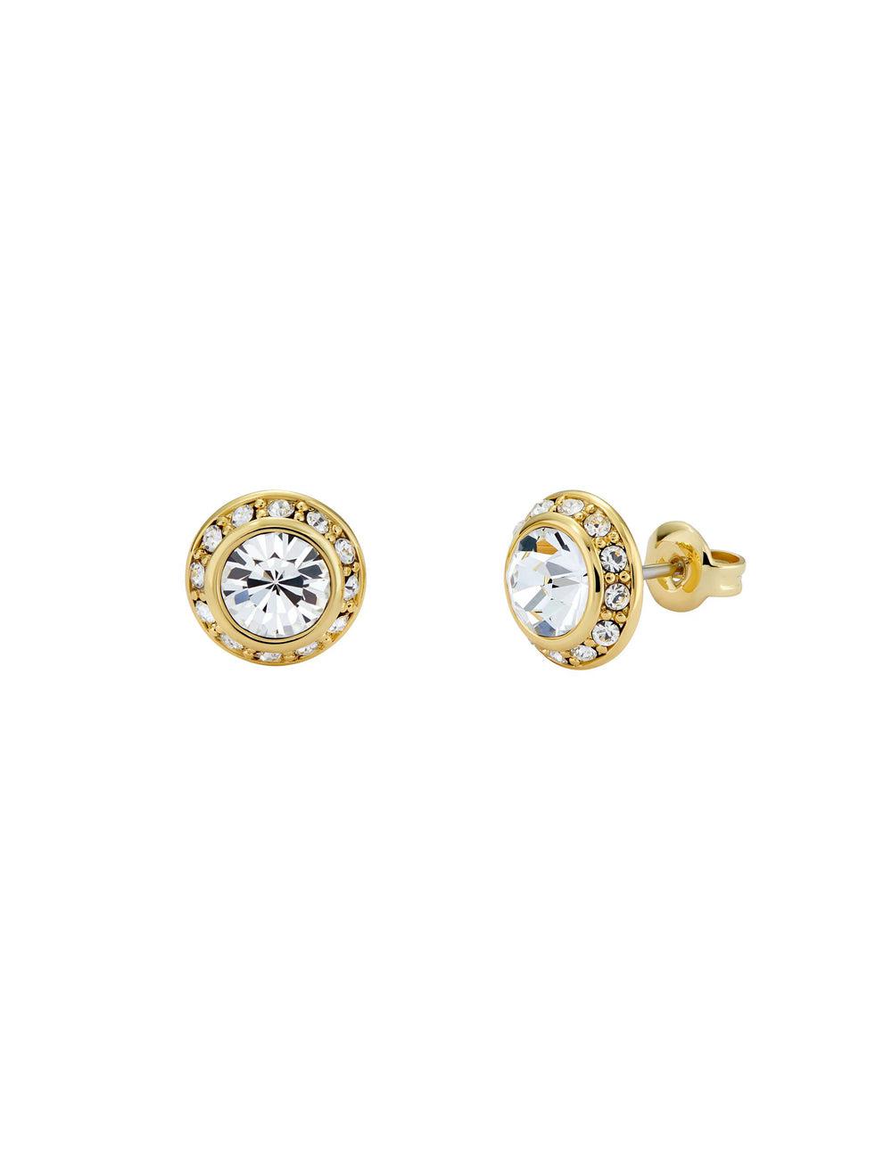 Women Ted Baker SOLETIA - Solitaire Sparkle Crystal Stud Earrings Gold | YPEN76125