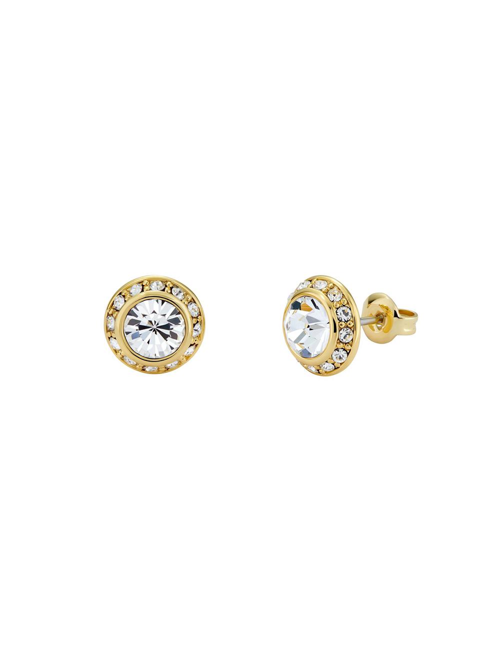 Women Ted Baker SOLETIA - Solitaire Sparkle Crystal Stud Earrings Gold | YPEN76125