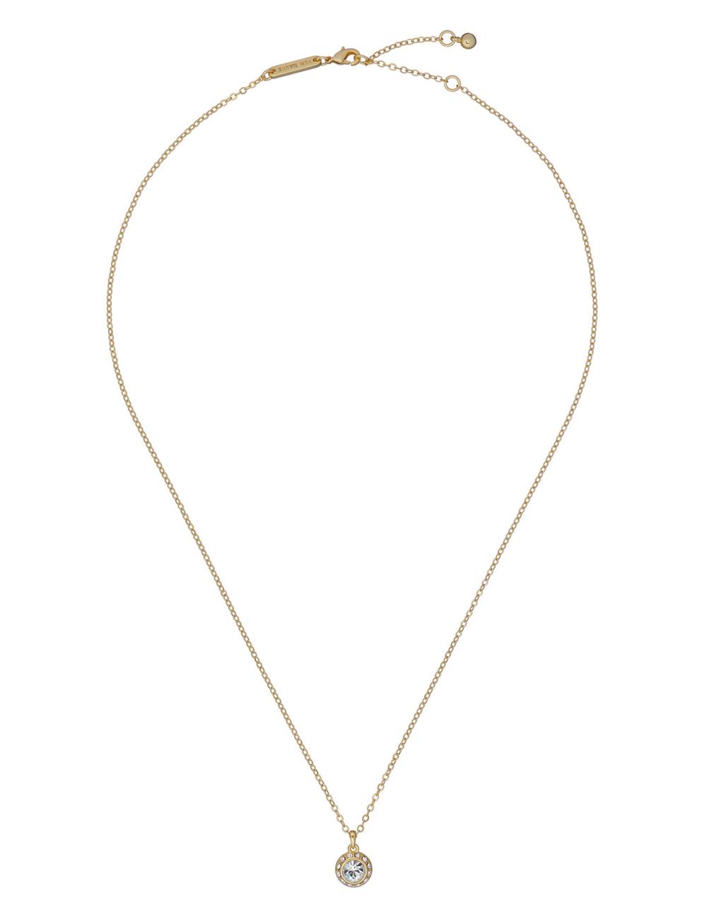 Women Ted Baker SOLTELL - Solitaire Sparkle Crystal Pendant Necklaces Gold | NMCJ91302