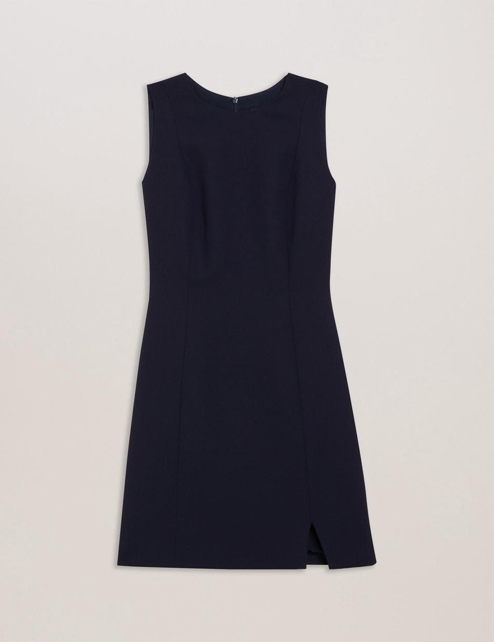 Women Ted Baker SORRAL - Sleeveless Tailored With Side Split Mini Dresses Navy | PKLS48507