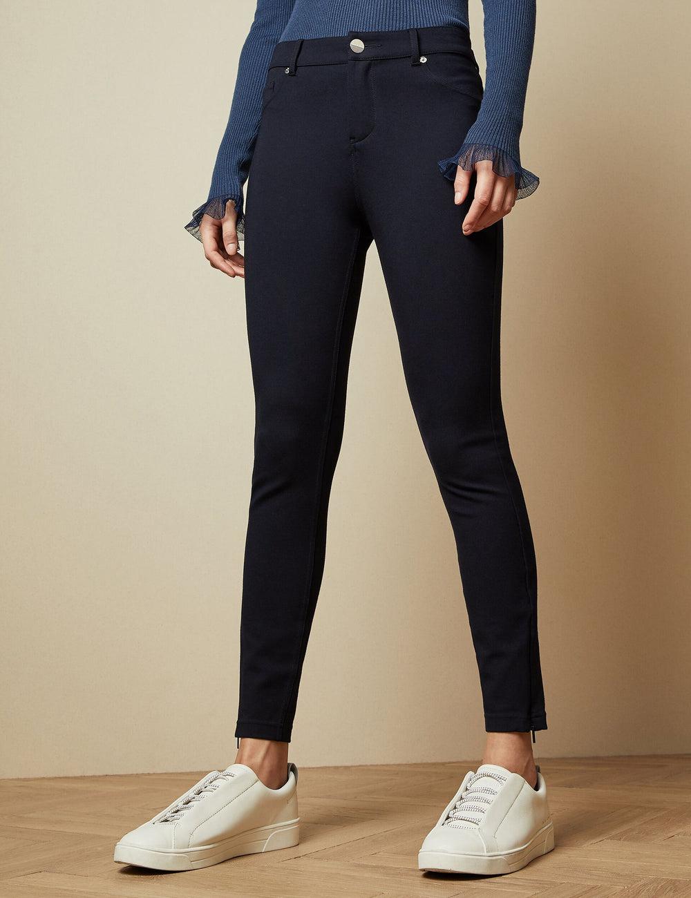 Women Ted Baker STRENTI - Skinny Fit Zip Cuff Jeggings Dk-Blue | OQYR61802