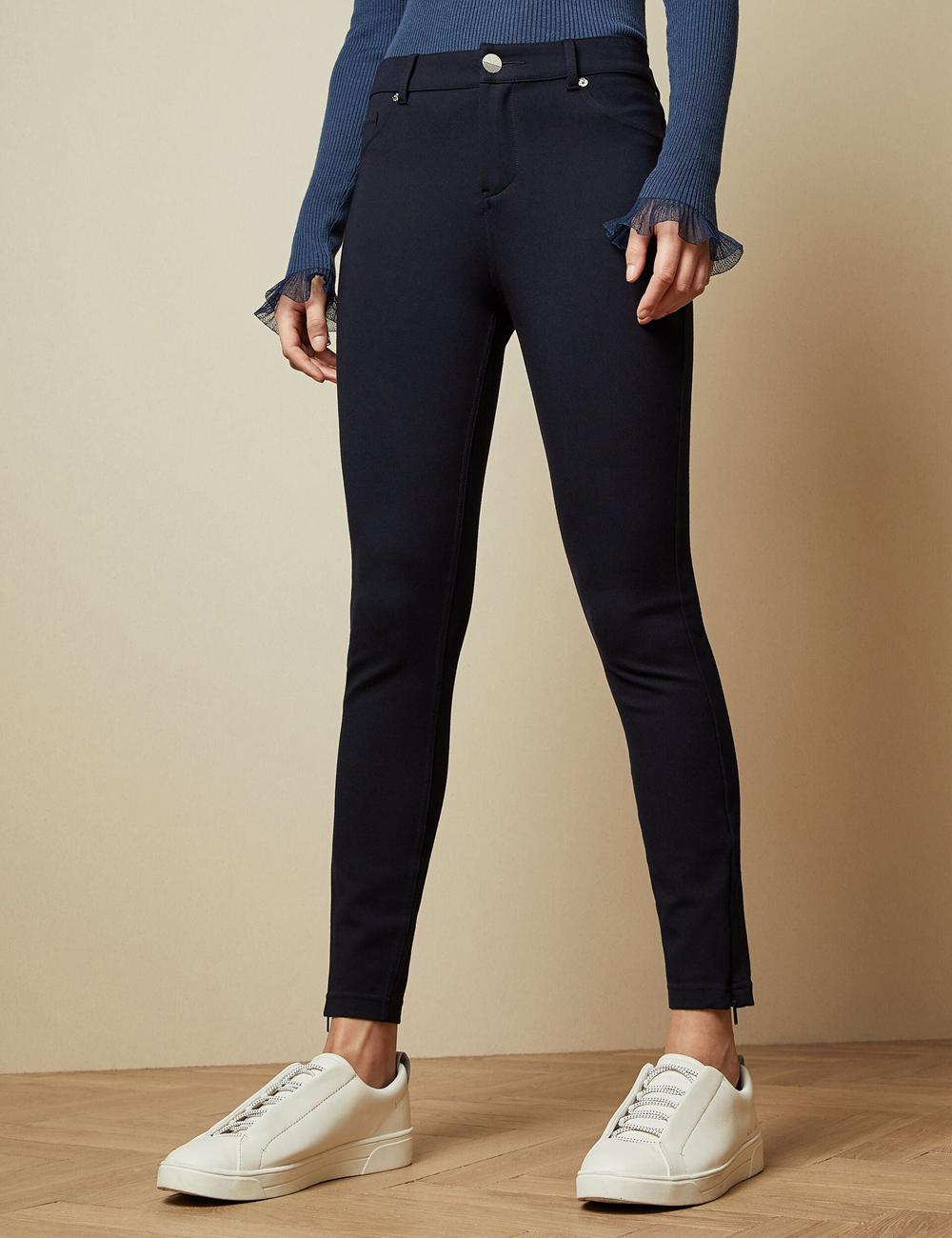Women Ted Baker STRENTI - Skinny Fit Zip Cuff Jeggings Dk-Blue | OQYR61802