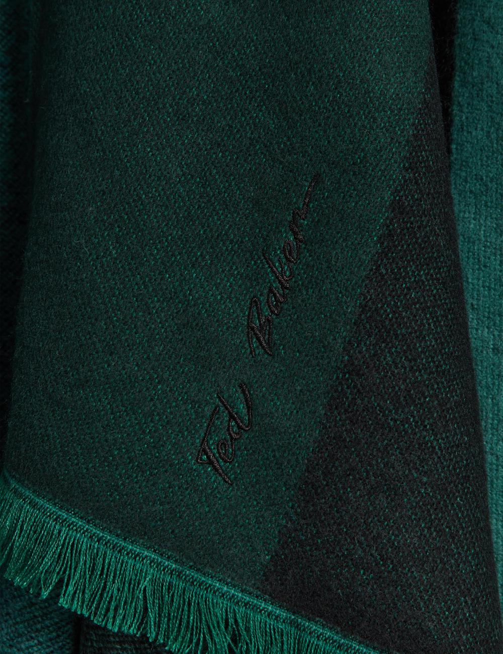 Women Ted Baker SUFFIA - Colour Block Buckled Woven Ponchos Dk-Green | RBZH39460