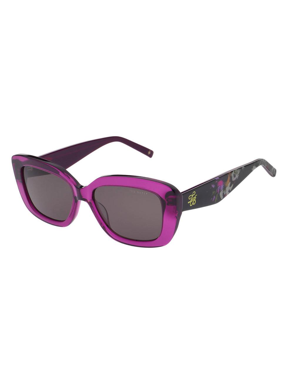 Women Ted Baker SUMMER - Print Detail Chunky Wrap Sunglasses Purple | LZXI69702