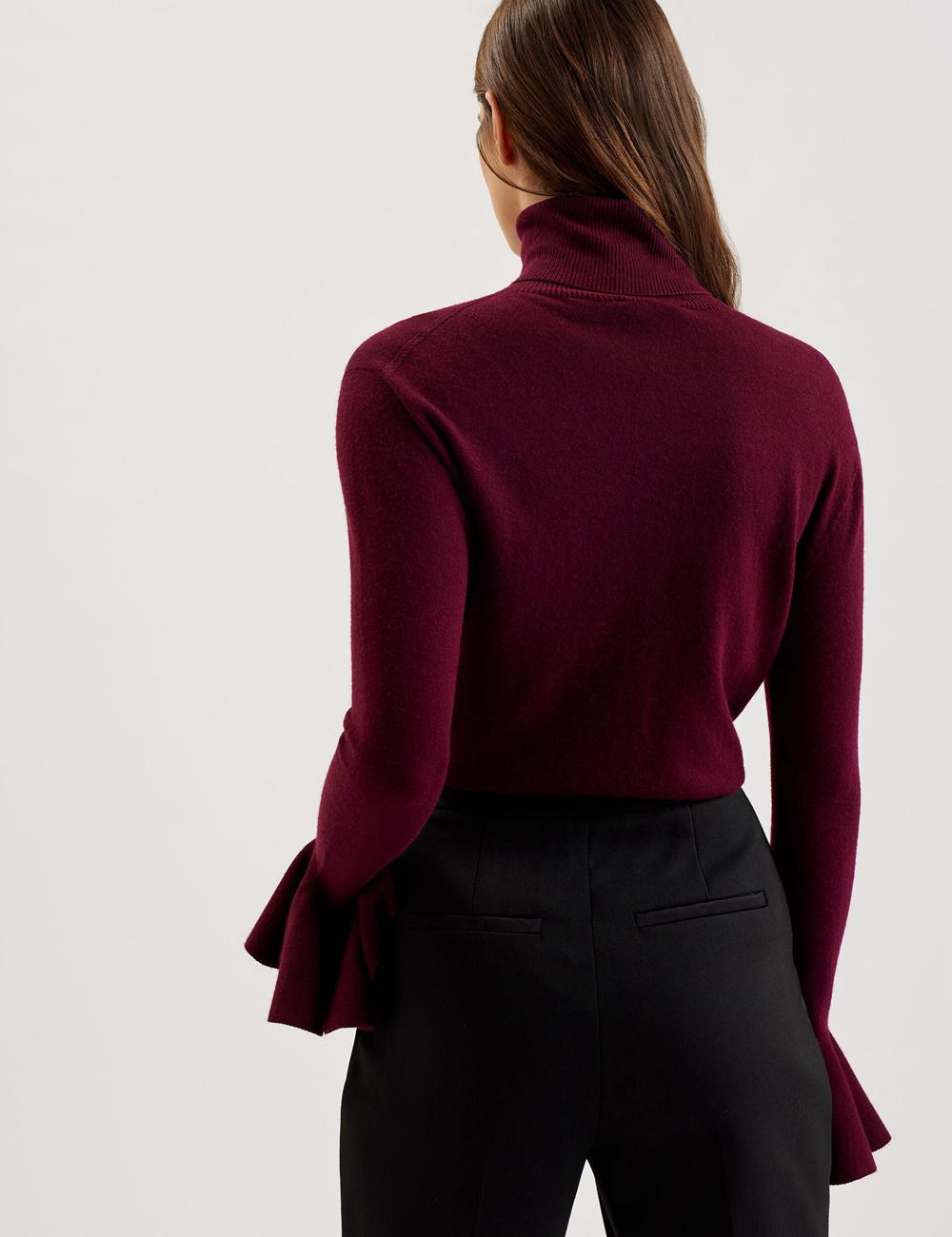 Women Ted Baker TAMSENN - Roll Neck Wool Cashmere Jumpers Red | YLPC85043