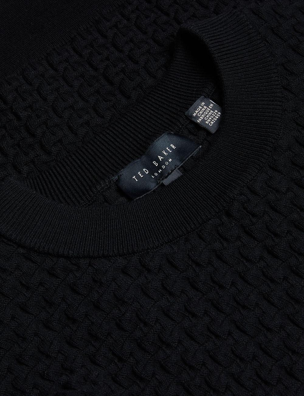 Women Ted Baker TEDTYY - Textured T Jacquard Knitted Jumpers Black | EFSC04671