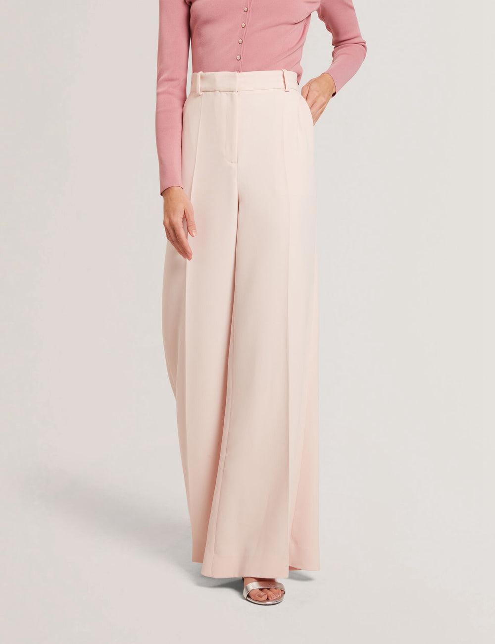Women Ted Baker TRAGAT - Ultra Wide Leg Woven Tailored Trousers Pink | ONSD37095