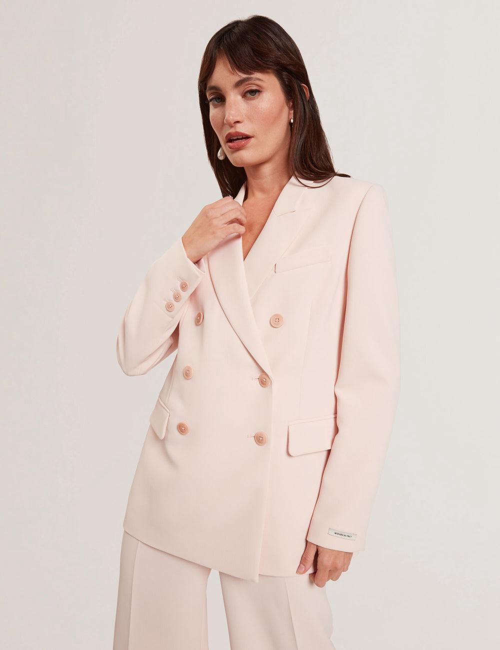 Women Ted Baker TRAGA - Tailored Double Breasted Woven Blazers Pink | MYWL53602
