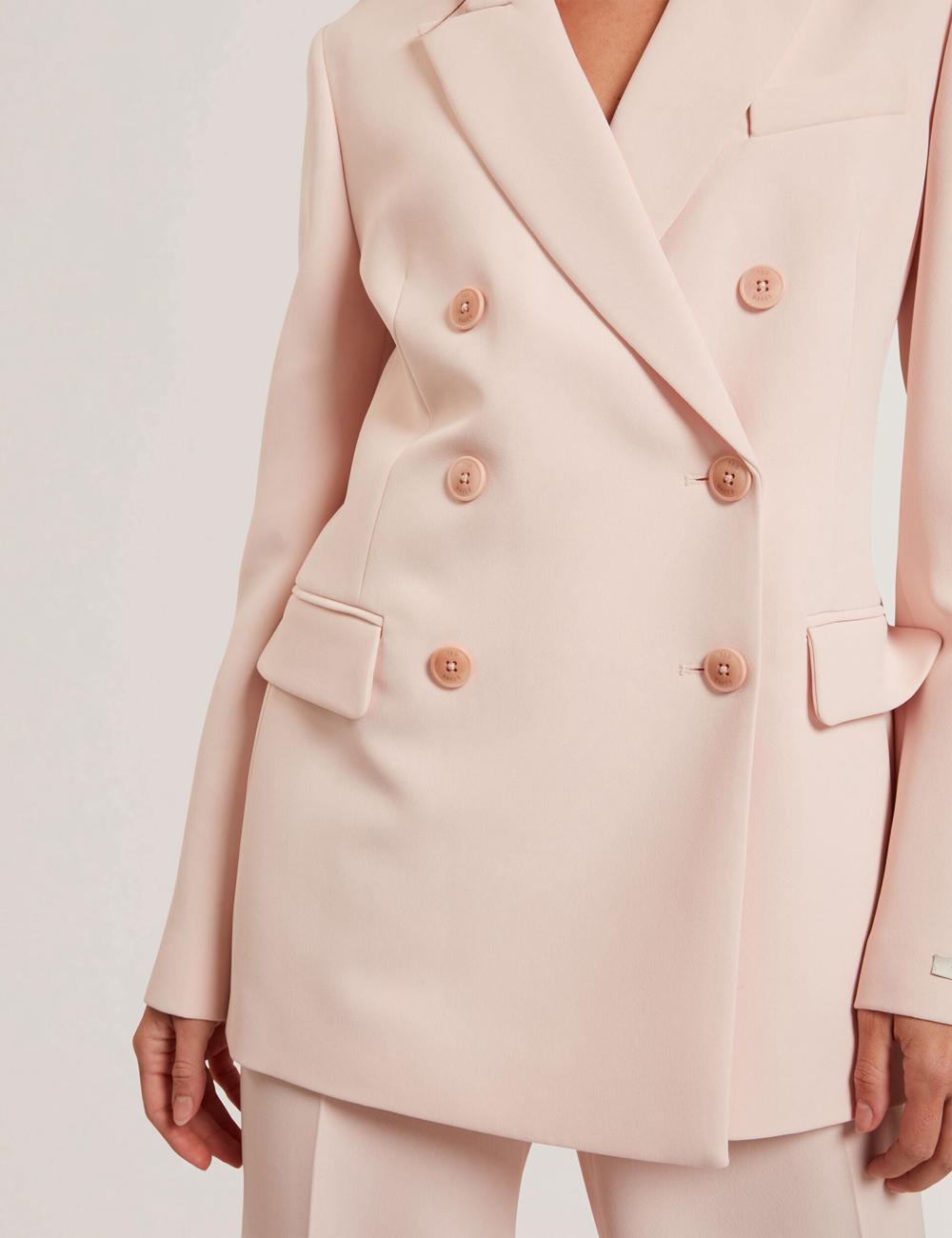 Women Ted Baker TRAGA - Tailored Double Breasted Woven Blazers Pink | MYWL53602