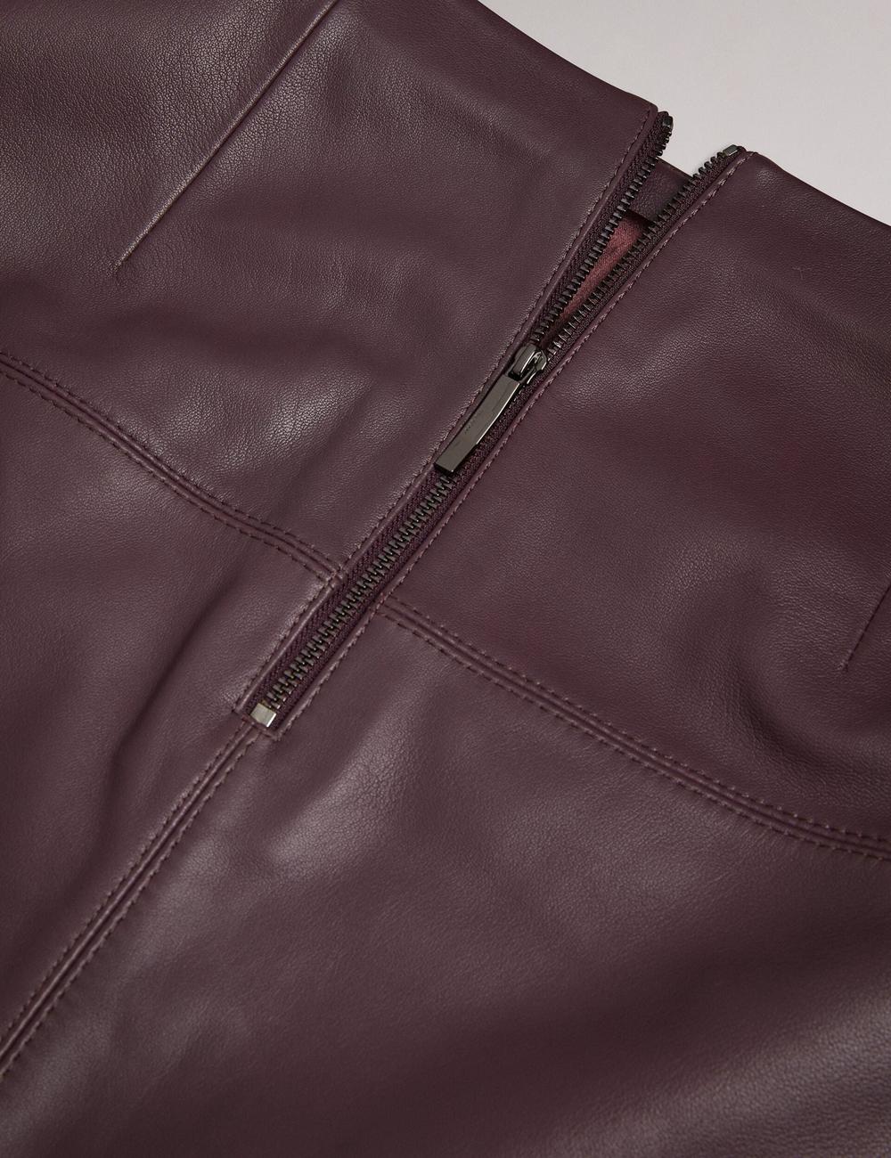 Women Ted Baker VALIAT - A-Line Leather Mini Skirts Red | UDCE40782