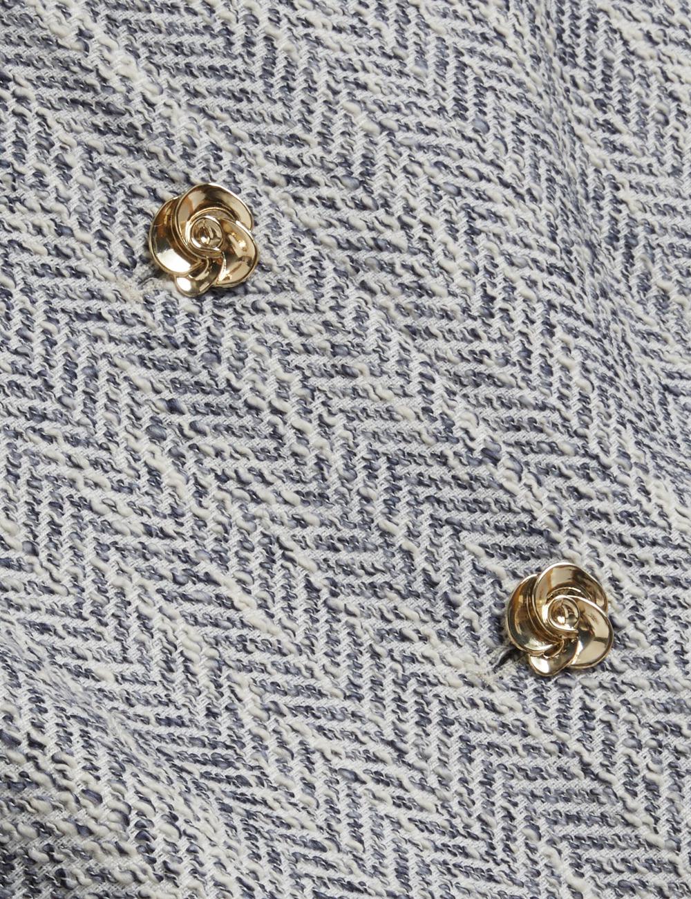 Women Ted Baker VULPA - Boucle Button-Up Cropped Tailored Jackets Lt-Blue | PFZC34109