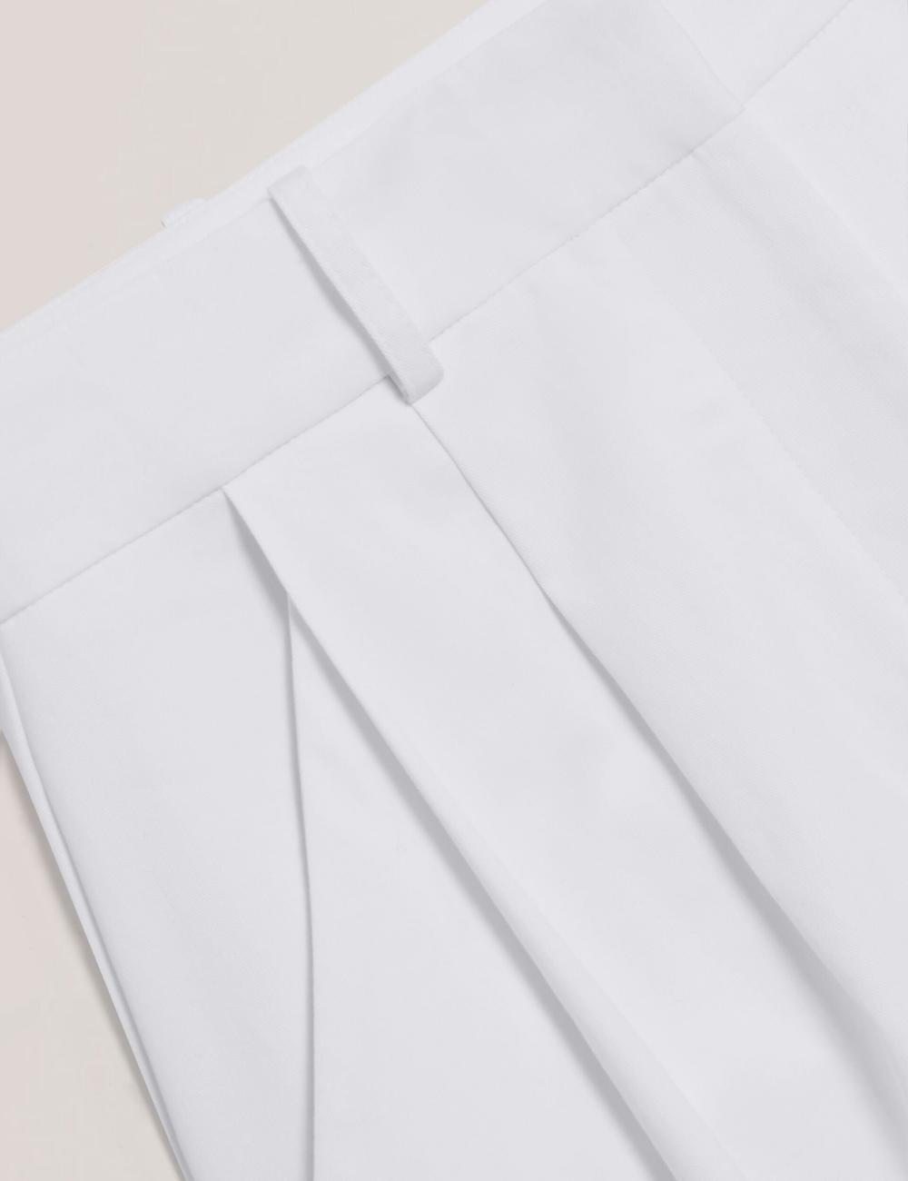 Women Ted Baker ZOZIA - Pleated High Waist Wide Leg Trousers White | EPNT29185